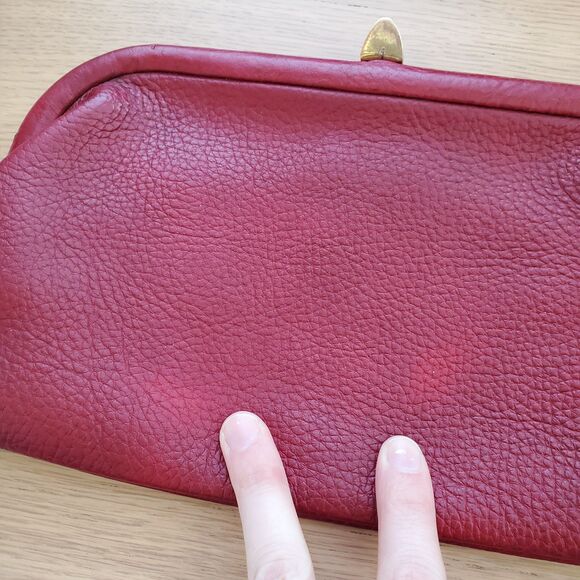 Vintage 50's Roger Van S Red Leather Clutch - Picture 6 of 9